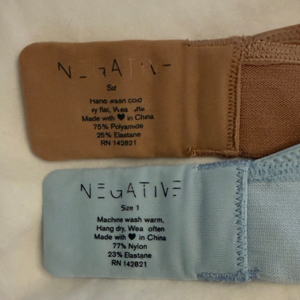 Negative Glacé Bralettes - blue & buff - Picture 3 of 3